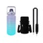 2L Large Capacity Water Bottle with Time Markings Flask Pouch Sleeve - Purple Carousel 3