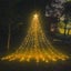 Christmas Tree Decor Solar LED Star String Lights Waterfall Effect-Warm White Carousel 1