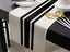 Linen Blended Polyester Table Runner Black Stripes Carousel 4