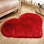 Fluffy Heart Shaped Rug Shaggy Floor Soft Faux Fur Home Bedroom Hairy Carpet-Red Carousel 2