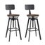 Artiss Set Of 2 Rustic Style Metal Bar Stool - Black And Wood Carousel 1
