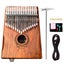 17 Keys Electric Kalimba Mbira Solid Acacia Thumb Piano Link Pickup With Bag 3 Carousel 1
