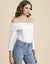 Moomaya Solid Off-Shoulder Tops, Women's Full Sleeve Casual Vacation Carousel 3