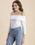 Moomaya Solid Off-Shoulder Tops, Women's Full Sleeve Casual Vacation Carousel 7
