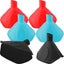 6Pcs Portable Silicone Funnel 2 in 1 Insulation Clip Funnel Non-Slip Anti-Scal Carousel 1