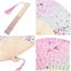 2pcs Chinese Folding Hand Held Fan Portable Glitter Wedding Party Christmas Carousel 5