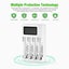 8Pcs EBL 2800mAh AA Rechargeable Batteries + 4-Bay 2A USB AA AAA Battery Charger Carousel 11