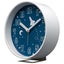 NeXtime Rocket Plastic 12.5x13cm Analogue Alarm Clock Silent w Night Light Blue Carousel 3