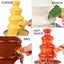 New Large 3-Tier Stainless Steel Chocolate Fondue Fountain with 0.9L Capacity Carousel 7