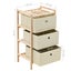 Storage Racks With 3 Fabric Baskets 2 Pcs Beige Cedar Wood Storage Bins & Basket Carousel 2