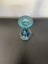 Vintage blue art glass candle holder/ candlestick Carousel 2