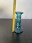 Vintage blue art glass candle holder/ candlestick Carousel 7