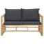 Garden Bench with Cushions Bamboo Toppki Carousel 7