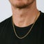 Men's 3MM Titanium Steel Solid Twisted Link Chain Necklace in 18K Gold - SALE! Carousel 2
