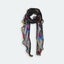 Triangle Floral Foil Net Scarf - Black Carousel 1