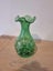 Superb Green with White Speckles Art Glass Vase Carousel 7