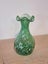 Superb Green with White Speckles Art Glass Vase Carousel 12