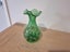 Superb Green with White Speckles Art Glass Vase Carousel 13