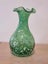 Superb Green with White Speckles Art Glass Vase Carousel 16