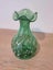 Superb Green with White Speckles Art Glass Vase Carousel 18