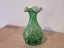 Superb Green with White Speckles Art Glass Vase Carousel 19