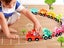 11-Piece Wooden Dinosaur Train Toy Set Toddler Montessori Educational Toy Carousel 4