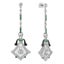 Art Deco Inspired 14k White Gold 1.69ctw Diamond & Emerald Dangle Drop Earrings Carousel 3
