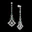 Art Deco Inspired 14k White Gold 1.69ctw Diamond & Emerald Dangle Drop Earrings Carousel 4