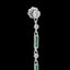 Art Deco Inspired 14k White Gold 1.69ctw Diamond & Emerald Dangle Drop Earrings Carousel 6