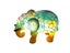 Colorful Animal Shape Table Lamp Resin Night Light Home Decor - Elephant Style Carousel 1