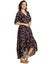 Moomaya V Neck Printed Rayon 3/4 Sleeve Wrap Dress - Women's Stylish Wrap Carousel 1