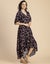 Moomaya V Neck Printed Rayon 3/4 Sleeve Wrap Dress - Women's Stylish Wrap Carousel 2