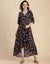 Moomaya V Neck Printed Rayon 3/4 Sleeve Wrap Dress - Women's Stylish Wrap Carousel 3