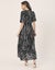 Moomaya V Neck Wrap Printed Georgette Short Sleeve Dress - Women's Wrap Carousel 4