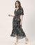 Moomaya V Neck Wrap Printed Georgette Short Sleeve Dress - Women's Wrap Carousel 8