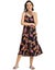 Moomaya Sleeveless V Neck A-Line Printed Rayon Dress - Women's Elegant Carousel 1