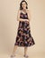 Moomaya Sleeveless V Neck A-Line Printed Rayon Dress - Women's Elegant Carousel 2