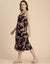 Moomaya Sleeveless V Neck A-Line Printed Rayon Dress - Women's Elegant Carousel 8