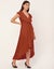 Moomaya Sleeveless V Neck Wrap Solid Rayon Dress - Women's Stylish Wrap Carousel 3
