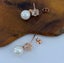 Rose Gold Stud Crystal Pearl Earrings Tanya" Carousel 5