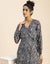 Moomaya Slim Fit Printed Long Sleeve Wrap Dress - V Neck Cocktail Evening Carousel 5