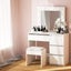 Artiss Dressing Table Led Makeup Mirror Stool Set 12 Bulbs Vanity Desk White Carousel 7