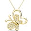 18K Gold Crystal Butterfly Necklace "Averill" Carousel 2