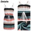 Women V Neck Casual Slip Dress Stripe Contrast Color Tank Top Short Carousel 4