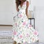 Women Elegant Party V-neck Long Dress Sleeveless Floral Printed Sexy Carousel 2