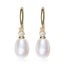18K Gold Pearl Crystal Earrings "Natashia" (White) Carousel 3