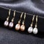 18K Gold Pearl Crystal Earrings "Natashia" (White) Carousel 5