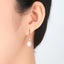 18K Gold Pearl Crystal Earrings "Natashia" (White) Carousel 6