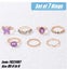 Vintage Animal Rhinestone Rings 7Pcs Gold Jewellery *Over Stocked* Carousel 7