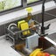 Sink Caddy Sponge Drain Rack With Dishcloth Holder Stainless Steel Storage Rack Carousel 3